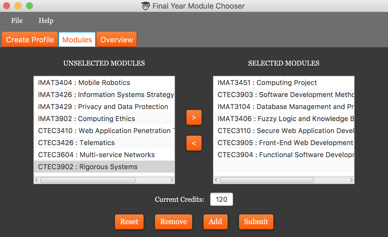 Module Chooser